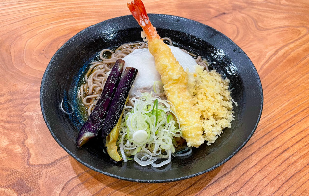 冷やしとろろそば（えび天入）